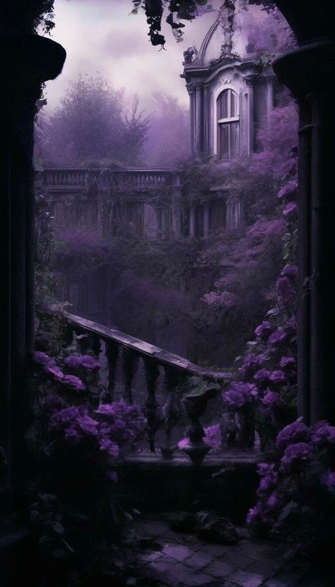 Purple Architecture Aesthetic, Haunting Images, Gothic Background, Gothic Landscape, Mansion Aesthetic, Purple Books, Dark Forest Aesthetic, Purple Gothic, Violet Aesthetic