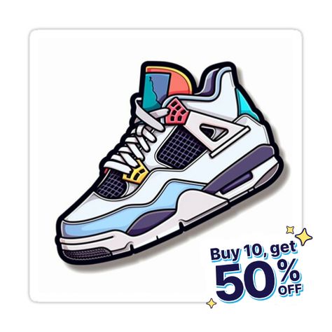 Decorate laptops, Hydro Flasks, cars and more with removable kiss-cut, vinyl decal stickers. Glossy, matte, and transparent options in various sizes. Super durable and water-resistant. A vectorised laptop sticker of a pair of Nike Air Jordan 4 Jordan 4 Cartoon, Nike Air Jordan 4, Jordan 4 Retro, Air Jordan 4, Shoe Art, Sticker Art, Nike Air Jordan, Air Jordan, Vector Art