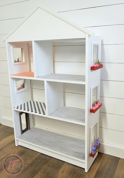 Diy Windows, Diy Kallax, Diy Rocking Chair, Dollhouse Bookcase, Barbie House Furniture, Diy Barbie House, American Girl Doll House, Bookcase Diy, Girls Dollhouse