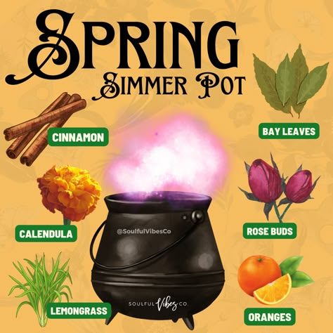 Ostara Simmer Pot Recipes, Ostara Simmer Pot, Beltane Simmer Pot, Protection Simmer Pot, Spring Simmer Pot, Simmer Pot Recipes, Kitchen Witch Recipes, Potpourri Recipes, Green Witchcraft