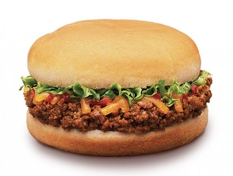 Taco Bell Bell Beefer Sweet Sloppy Joes, Taco John's, Discontinued Food, Taco Bell Mexican Pizza, Taco Burger, Burger Places, Fast Food Items, Vegan Fast Food, Soft Tacos