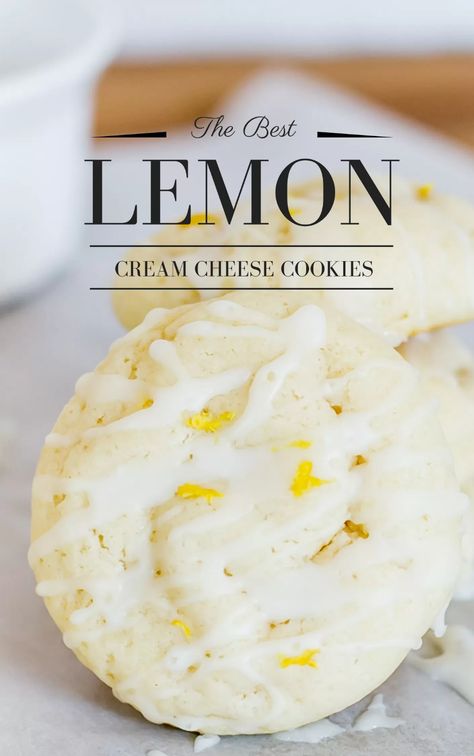 Zesty Lemon Cream Cheese Cookies 12 Tomatoes, Lemon Cream Cheese Cookies, Cheese Cookies Recipe, Cream Cheese Cookie Recipe, Lemon Cookie, Quick Cookies, Lemon Cream Cheese, Cream Cheese Desserts, Cheese Cookies