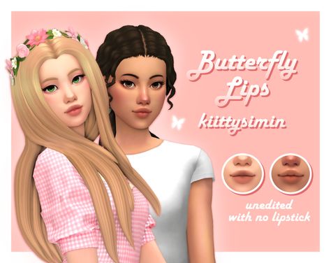 [kiiittysimin] ButterflyLips_Preset Butterfly Lips, Lips Fillers, Lips Shape, The Sims 4 Skin, Pelo Sims, Kiss Lips, The Sims 4 Packs, Sims 4 Mm Cc, Sims 4 Cc Makeup