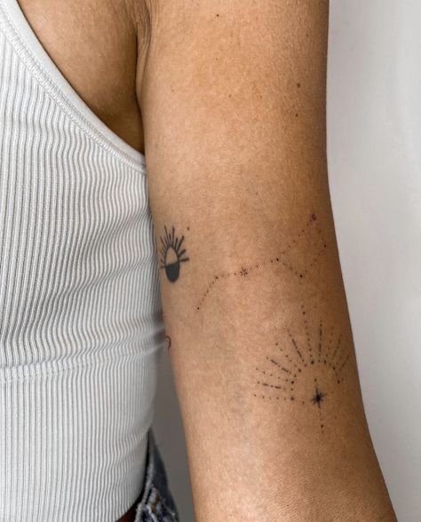 Little Dipper Tattoo, Big Dipper Tattoo, Dipper Tattoo, Stick And Poke Tattoos, Stick N Poke Tattoo, Big Dipper, Poke Tattoo, Spine Tattoo, Stick And Poke