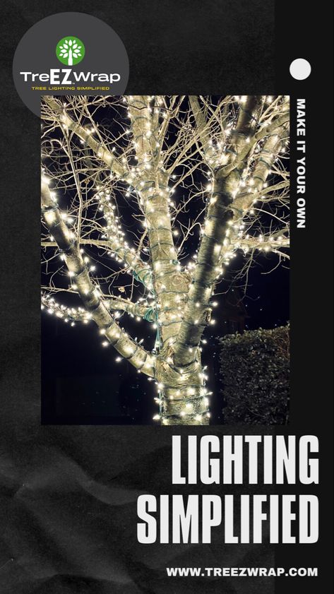 TreEZ Wrap is a patent-pending innovative tool and technique to wrap string lights or decorations around trees, columns, decks and more. Works with all brands of lights. #stringlightsoutdoor Wrap Lights Around Columns, Trees With Lights, Wrapped Lights, Outdoor Trees, How To Wrap, Rope Lights, Tree Trunks, Tree Lighting, String Lights Outdoor