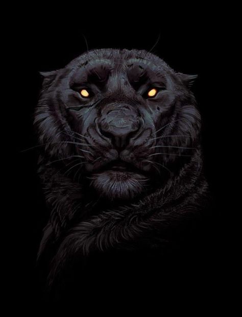 Panther Art, Big Cats Art, Black Tiger, Fantasy Animals, Tiger Art, Arte Fantasy, Arte Animal, Cats Art, 판타지 아트