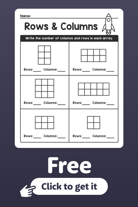 2nd & 1st grade math worksheets Math Arrays For 2nd Grade, Array Worksheets 2nd Grade, Arrays 2nd Grade, Arrays Worksheet, Array Worksheets, Worksheets 2nd Grade, Free Math Printables, Kindergarten Math Free, Math Sheets