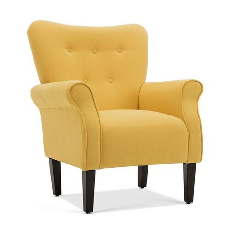 Charlton Home Naumann Armchair & Reviews | Wayfair Yellow Accent Chairs, High Back Armchair, Wrought Iron Patio Chairs, Fabric Accent Chair, Modern Accent Chair, Timeless Luxury, Living Room Accents, Upholstered Fabric, Upholstered Arm Chair