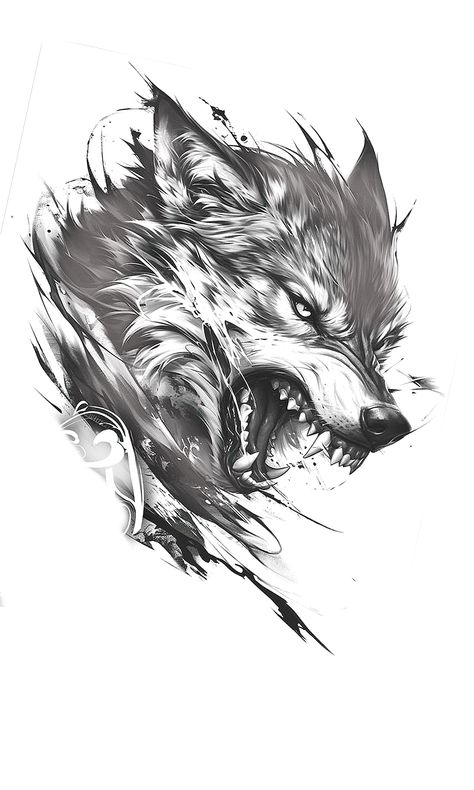 Wolf Tattoo Stomach, Best Wolf Tattoos For Men, Wolf Snarling Drawing, Nordic Wolf Tattoo Design, Back Tattoo Designs Men, Nordic Wolf Tattoo, Angry Wolf Tattoo Design, Angry Wolf Tattoo, Black Wolf Tattoo