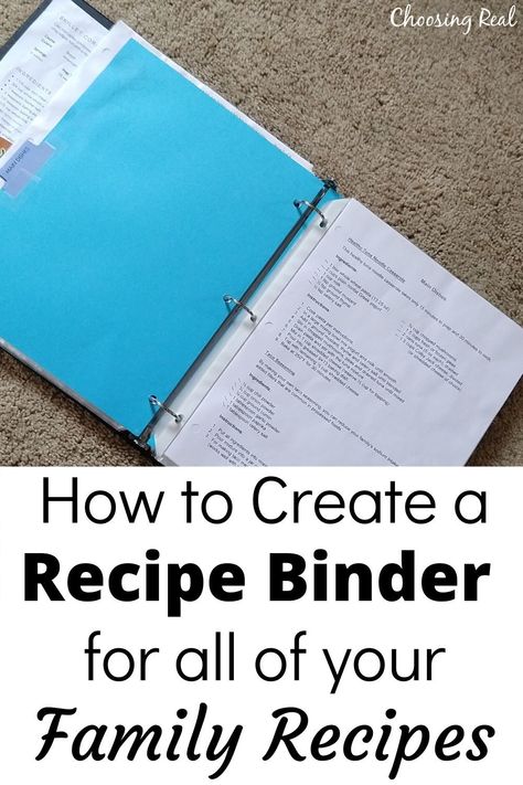 Homemade Recipe Book Diy Family Cookbooks, How To Organize Recipes, Family Cookbook Ideas, Recipe Binder Ideas, Family Recipe Book Ideas, Recipe Organization Binder, Cookbook Diy, Organizing Recipes, Recipe Binder Printables