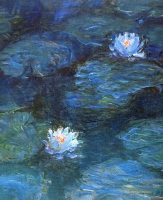 A Pond, Water Lilies, Claude Monet, Water, Blue, White, Art