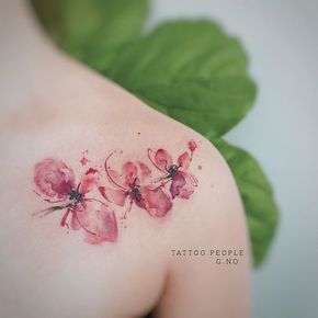 Orchid Watercolor Orchid Tattoo, Tattoo Above Knee, Wildflowers Tattoo, Tattoo Watercolor, Orchid Tattoo, Tattoo People, 2 Flowers, Geniale Tattoos, Trendy Tattoo