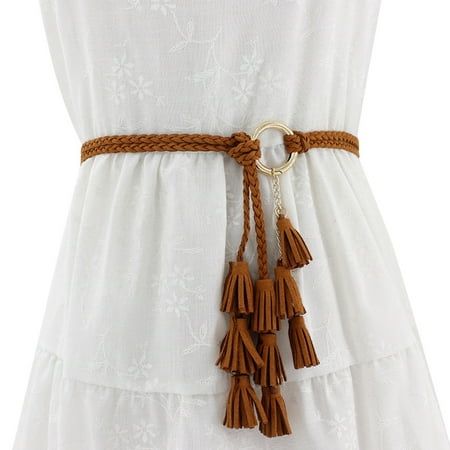 Women Casual Knotted Braided Belt Fringe Waist Cord Belt Features: Size Information:The chain belt is mainly made of PU material, which is strong and sturdy, not easy to fade or break, durable and reliable, can serve you for a long time Long Serving Time: the chain belt is mainly made of quality PU material, solid and sturdy, hard to fade or break, long lasting and reliable, serving you for a long time is allowable Adjustable Classic: Women's Microfiber belt with style, classic and beautiful, ad Waist Belt Women, Cord Belt, Tassel Belt, Ikat Pinggang, Rope Belt, Boho Girl, Braided Belt, Colorful Boho, Belted Dress