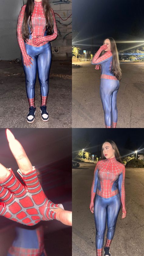 Spider Man Costume For Women, Spider Woman Halloween, Spider Girl Halloween, Halloween Poses, Spider Girl Costume, Questioning Reality, Spiderman Girl, Purim Costumes, Spiderman Outfit