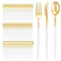 Gold Plastic Silverware, Gold Plastic Plates, Gold Silverware, Plastic Silverware, Catering Supplies, Gold Cutlery, Plastic Cutlery, Kitchen Finds, Disposable Plates