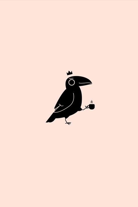 A little series of illustration of the life of Cobo the crow Crow Animation, Coffee Mug Illustration, Mug Illustration, The Crow, Coffee Mug, Mug, Coffee