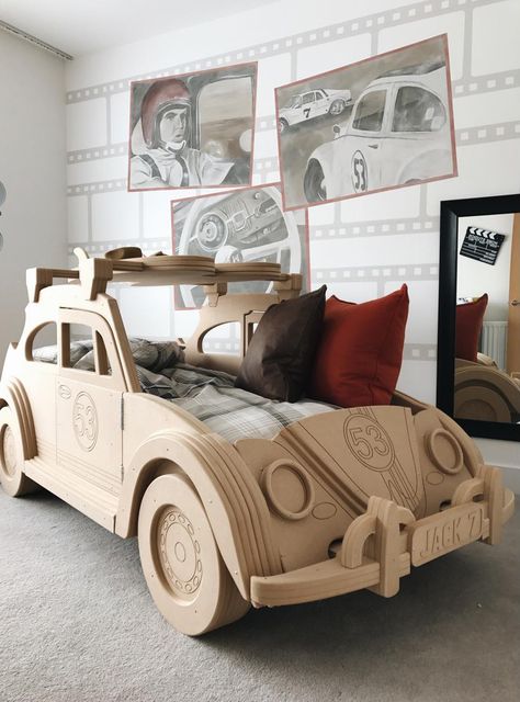 Boys Car Bedroom, Cars Bedroom Decor, Kids Car Bed, Kids Bed Design, Theme Beds, Cars Room, Car Bedroom, Fun Furniture, Toddler Boys Room