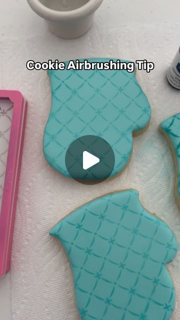 Mike | Semi Sweet Designs on Instagram: "If you’re airbrushing onto cookies, here’s a tip that has always worked for me. Add water, trust me. 🙏🏻🍪
#cookiedecorating #cookiedecorator #cookieairbrushing #cookiestencils #royalicingcookies" Air Brushed Cookies, Airbrush Royal Icing Cookies, Christmas Airbrush Cookies, Airbrush Cookies Tutorials, Airbrush Cookies, Airbrushed Cookies, Airbrushed Christmas Cookies, Airbrush Cookies Ideas, Brush Embroidery Christmas Cookies