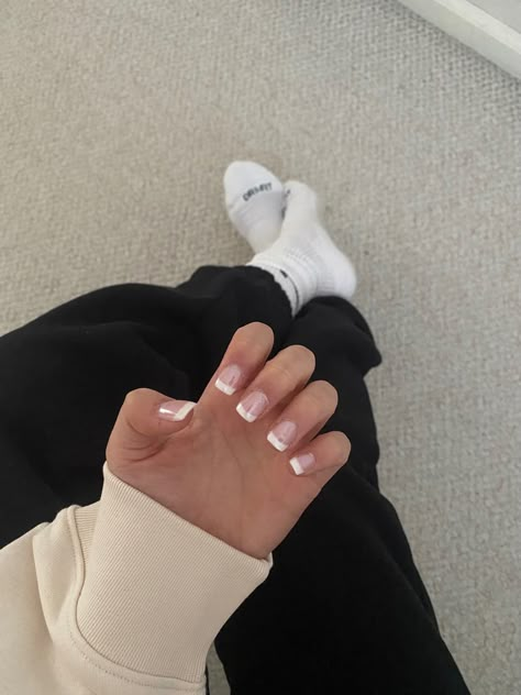 French Tip White Chrome Nails, French Tip With Chrome Square, White Tip With Chrome, White French Tip Nails With Chrome, French Tip Chrome Nails Square, White Chrome Nails French Tip, Chrome French Nails Square, White Chrome Nails Square, White Glazed Nails