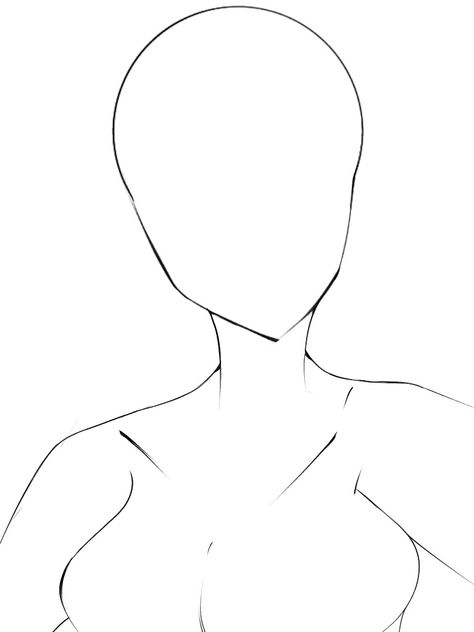 Upper Body Sketch Female, Anime Female Template, Female Drawing Reference Face, Art Template People, Art Reference Poses Female, Anime Base Female Drawing Reference, Face Template Drawing, Anime Base Female, Procreate Designs