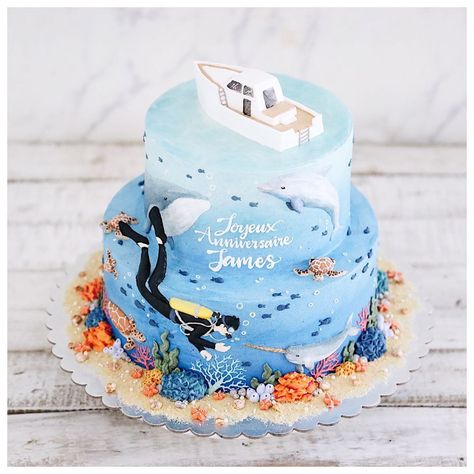 Ivenoven on Instagram: “Just keep diving 😘😘 . . . . #ivenoven #cakecakecake #birthdaycake #buttercreamcake #cakejakarta #cakesurabaya #diving#divingindonesia…” Diver Cakes Scuba Diving, Scuba Diver Cake, Scuba Diving Cake, Scuba Cake, Diving Cake, Buttercream Cake, Diver, Kids Birthday, Diving