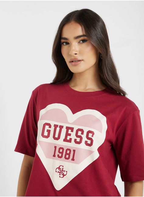 Make a stylish statement with the GUESS Logo Crew Neck T-Shirt, featuring a bold logo that enhances any casual look.Striking GUESS logo for a trendy vibeSoft cotton fabric for comfort throughout the dayClassic crew neck design for easy wear and layeringIdeal for casual outings, school, or lounging