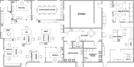 Dunder Mifflin Scranton | Dunderpedia: The Office Wiki | Fandom Feng Shui Office Layout, Feng Shui Office, Office Floor Plan, Office Tv, Office Memes, Office Floor, Floor Plan Layout, Dunder Mifflin, Office Layout