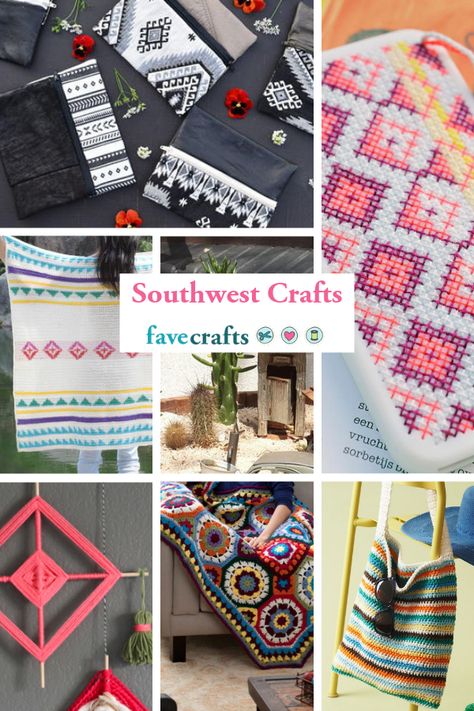 16 Southwest Crafts  #Southwest #Crafts #Cacti #Cactus #SouthwestCrafts Southwestern Style Colorful Beaded Earrings As Gift, Southwestern Crafts, Southwest Cross Stitch Patterns, Free Southwest Quilt Patterns, Southwestern Style Colorful Beaded Earrings, Cactus Crafts, Knit Blanket Pattern, Navajo Print, Knit Afghan Patterns