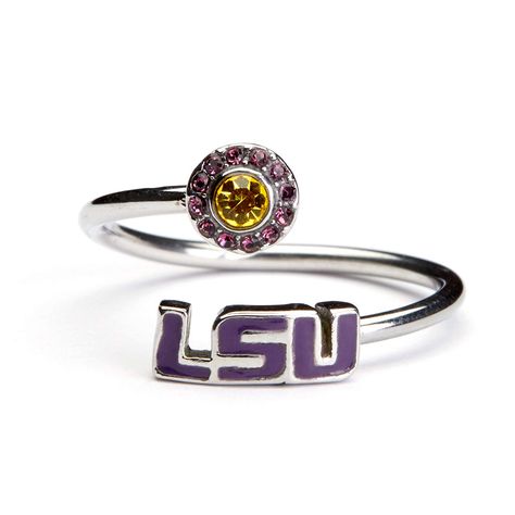 Louisiana State University Ring | LSU Ring | Officially Licensed Louisiana State University Jewelry >>> Thanks for having visited our picture. (This is an affiliate link) #statementrings Lsu Jewelry, Lsu Logo, Football Jewelry, Football Necklace, Lsu Fans, Tiger Ring, Tiger Jewelry, Yellow Crystals, Tiger Gifts