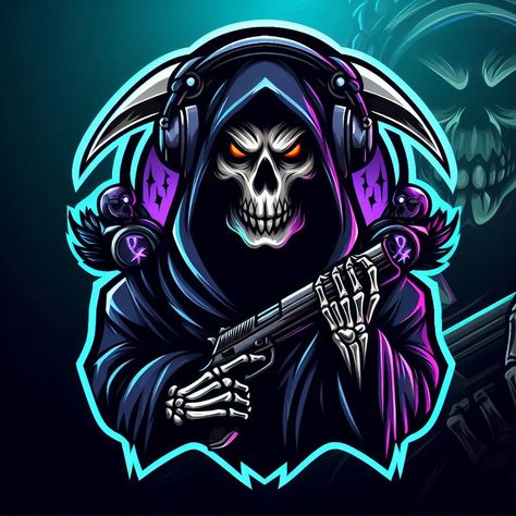 I will design awesome grim reaper gaming mascot logo in 15 hours Mascot Logo Design Creative, Best Gaming Logo Design, Best Gaming Logo, Gaming Logo Design, Gaming Mascot Logo, Mascot Logo Design, Logo Mascot, Gaming Logo, Creative Services