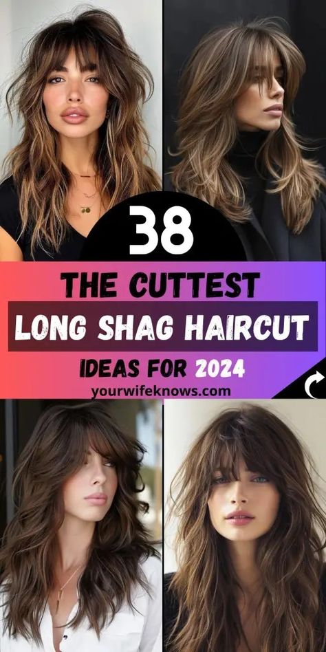 Long Shaggy Haircuts, Shaggy Layered Haircut, Curly To Straight Hair, Straight Hair With Bangs, Shag Haircut Ideas, Curly To Straight, Medium Shaggy Hairstyles, Long Shag Hairstyles, Country Colors