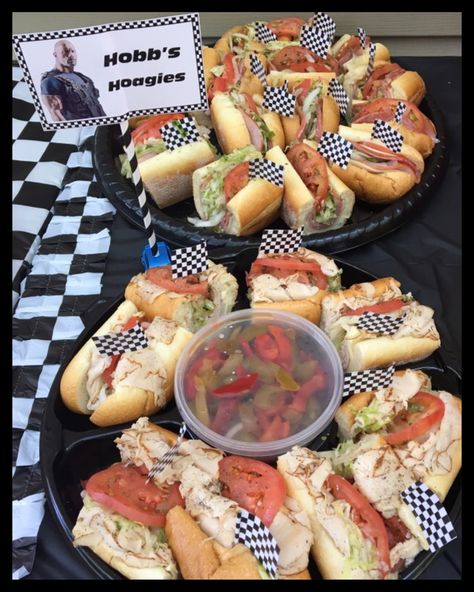 "Hobb's" hoagies for my son's Fast & Furious themed 13th birthday party! Fast And Furious Party, 7th Birthday Party For Boys, Fast And Furious Birthday, Two Fast Two Furious, 13th Birthday Party, 2nd Birthday Boys, Hot Wheels Birthday, Boy Birthday Party Themes, Cars Theme Birthday Party