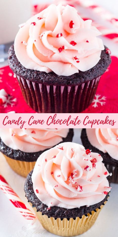 Peppermint Frosting, Yummy Candy, Chocolate Cupcakes Moist, Holiday Sweets, Moist Chocolate Cake, Sweet Food, Christmas Cupcakes, Measuring Cup, Baking Ideas