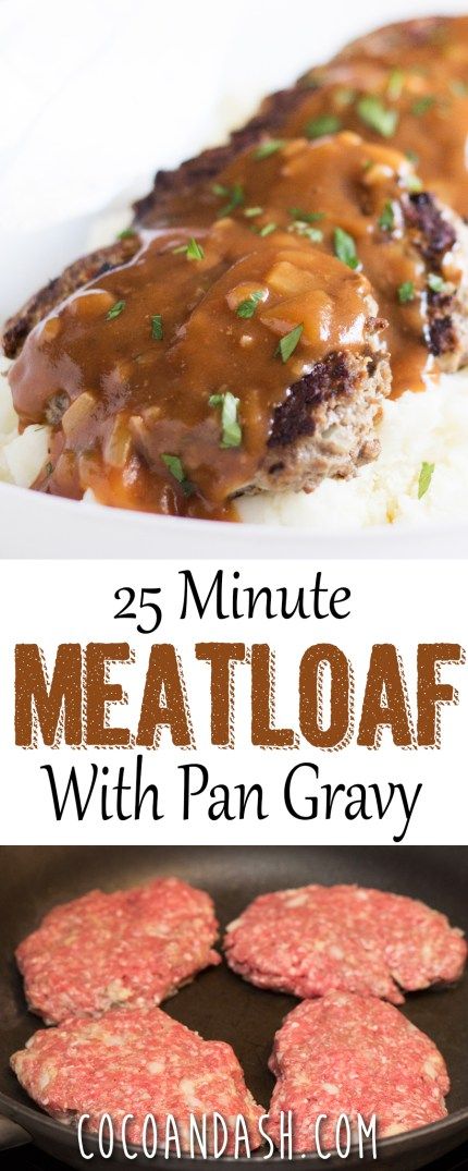 This quick and easy meatloaf recipe is perfect for those weeknight meals! It only takes 25 minutes and has an amazing pan gravy! Skillet Meatloaf, Quick Easy Meatloaf Recipe, Pan Gravy, Recipes Meat, Easy Meatloaf, Loaf Recipes, Meatloaf Recipe, Gravy Recipes, Beef Dinner