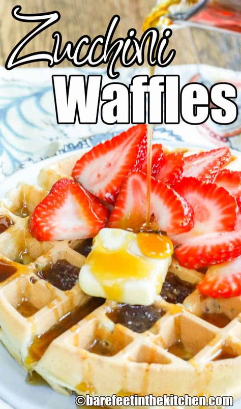 Zucchini Waffles Crisp Zucchini, Zucchini Waffles, Waffle Iron Recipes, Fresh Zucchini, Zucchini Recipe, Breakfast Waffles, Breakfast Pizza, Vegetarian Breakfast, Pancakes And Waffles