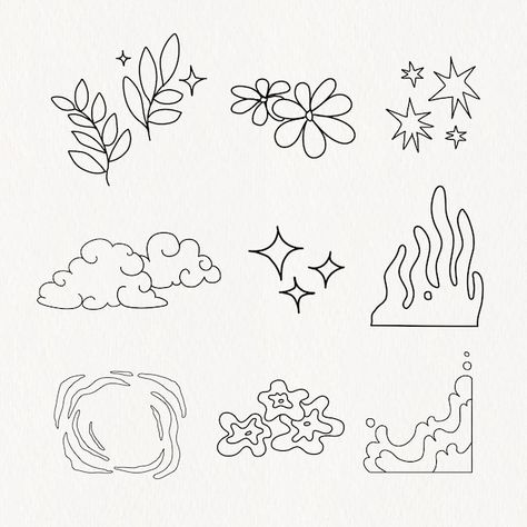 Nature Doodle, Design Collage, Doodle Vector, Doodle Design, Doodle Lettering, Nature Drawing, Doodle Designs, Abstract Nature, Cute Doodles