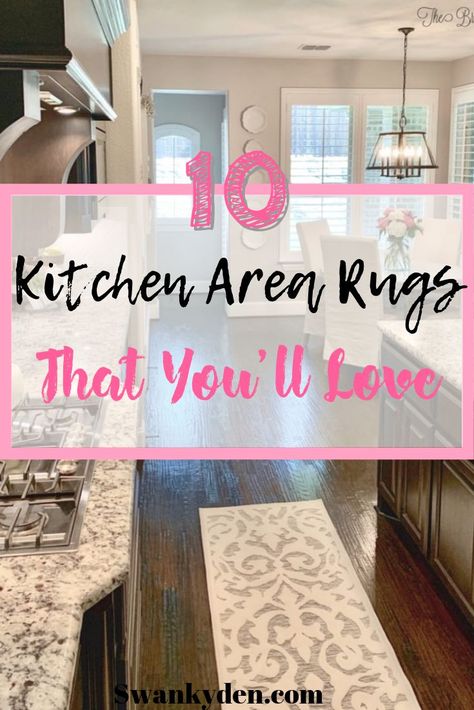 Kitchen rugs are a great addition to any kitchen remodel. Wether you are renovating your apartment or house or just want to add a new piece of home decor kitchen rugs are an easy and affordable way to go. The rugs help make the kitchen floor more comfortable and also offer protection. Make sure you pick the right one by reading this guide on kitchen area rugs. #swankyden #kitchenrug #kitchen Kitchen Area Rugs Ideas, Kitchen Rugs Farmhouse, Best Area Rugs, Inspirational Wall Quotes, Best Kitchen Countertops, Affordable Bedroom, Kitchen Rugs Washable, Kitchen Area Rugs, Floor Kitchen