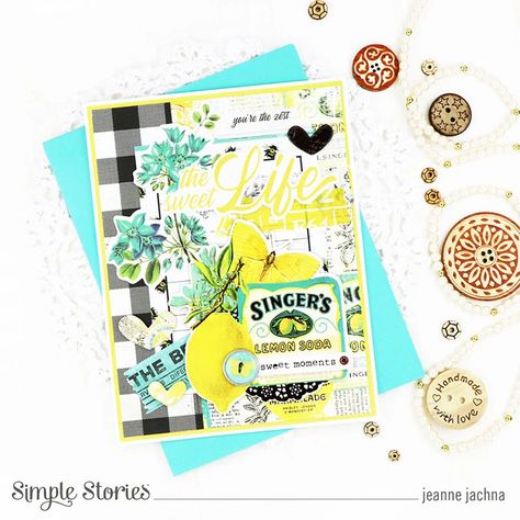 Lemon Twist, Aqua Blue Color, Simple Scrapbook, Book Sculpture, Sweet Moments, Simple Stories, Sweet Life, Sticker Book, Journal Cards