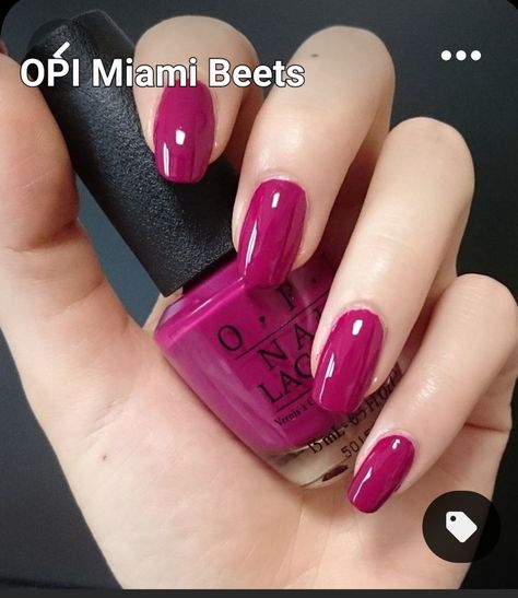 Trendy Natural Nails 2023, Call Mail Colors, New Nail Colors 2024, Raspberry Color Nails, Miami Beet Opi, Berry Colored Nails, Sparkle Accent Nail, Accent Nail Ideas, Opi Miami Beet