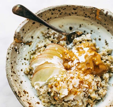 Even though it sounds like something Oliver Twist would beg for, piping hot porridge is the most hygge. Pinch of Yum tops hers with apples, nut butter, and coconut flakes. Get the recipe here. Hygge Breakfast, Quinoa Oats, Coconut Breakfast, Hygge Food, Quinoa Recipes Breakfast, Pancakes For Dinner, Medieval Food, Season Of Gratitude, Breakfast Porridge