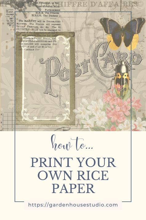 You can print your own rice paper with the rice paper we use and create beautiful journals, cards and diy decoupage projects. So much less expensive then buying Rice Paper. #PrintYouOwnRicePaper #DiyRicePaper #DecoupageWithRicePaper #RicePaper #ArtJournaling Free Rice Paper Printables, Printing On Rice Paper For Decoupage, Rice Paper Crafts, Diy Rice Paper, Decoupage With Rice Paper, Busted Canvas, Decoupage Paper Printable, Diy Decoupage, Decoupage Projects