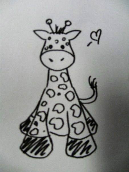 giraffe Giraffe Doodle, Giraffe Drawing Easy, Giraffe Heart Tattoo, Tiny Giraffe Tattoo, Cartoon Giraffe Tattoo, Easy Giraffe Drawing, Funny Giraffe Drawing, Giraffe Line Drawing Tattoo Ideas, Small Giraffe Tattoo