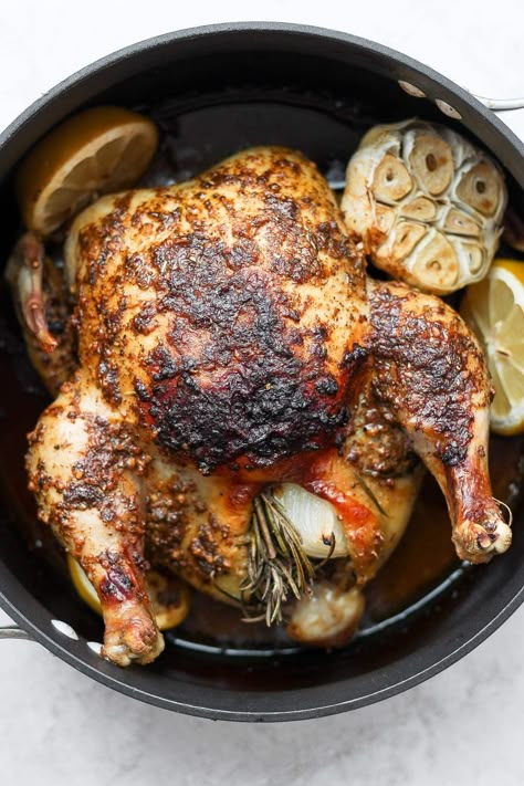 Learn how to roast a whole chicken plus get tips and tricks for flavoring and cooking the most tender whole chicken. Steamed Broccoli Recipes, Best Roast Chicken Recipe, Whole Chicken Recipes Oven, Chicken With Herbs, Roast A Whole Chicken, Whole Roast Chicken Recipe, Chicken Recipes Oven, Chicken Marinate, Whole Roast Chicken