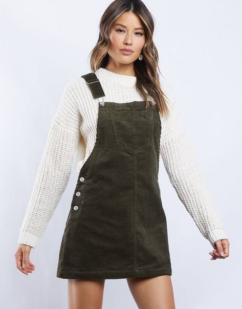 cd0dce8fca267bf1fb86cf43e18d5598desc51923276ri Overall Skirt Outfit, Corduroy Dress Outfit, Jumper Dress Outfit, Corduroy Overall, Corduroy Overall Dress, Overall Skirt, Corduroy Dress, Mini Dress Casual, Diy Dress