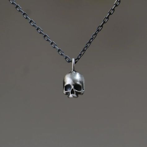 925 Sterling Silver Minimalist Skull Necklace, Gothic Skull Necklace Pendant, Punk Skull Necklace Pendant, Gothic Necklace, Skeleton Pendant - Etsy Skeleton Necklace, Punk Necklace, Punk Skull, Gothic Pendant, Necklace Gothic, Necklace With Pendant, Gothic Skull, Gothic Necklace, Skull Jewelry