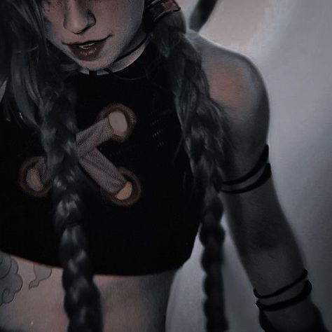 Jinx Aesthetic, Makeup, Wall, Hair, White, Black, Make Up