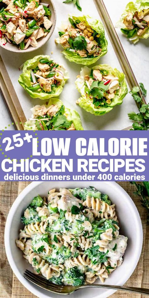 Low Calorie Chicken Breast Recipes, Low Calorie Chicken Dinner, Low Cal Chicken Recipes, Recipes Under 400 Calories, Low Calorie Chicken Recipes, 400 Calorie Dinner, Dinner Under 300 Calories, Meals Under 400 Calories, Delicious Chicken Recipes