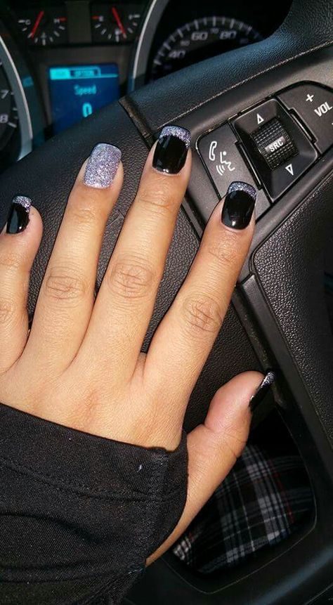 Silver Halloween Nails, Black French Tip Toes, Teen Nails, Silver Nail, Cute Nail Art Designs, Ideas Nails, Cute Nail Art, Dipped Nails, Simple Nail Designs