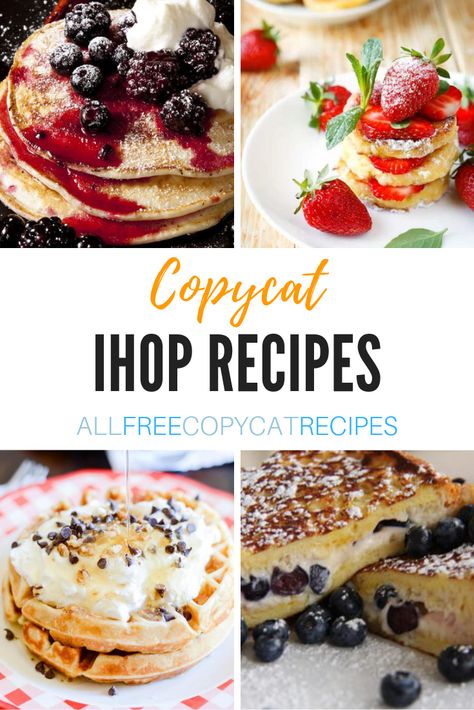 Whatever IHOP comfort food you're craving today, the secrets are all here. And you won't even have to leave your home! Ihop Recipes, Ihop Pancake Recipe Copycat, Ihop French Toast, Ihop Food, I Hop Pancake Recipe, Restaurant Recipes Famous, Famous Dishes, Steak Tips, Pancake Recipe Easy