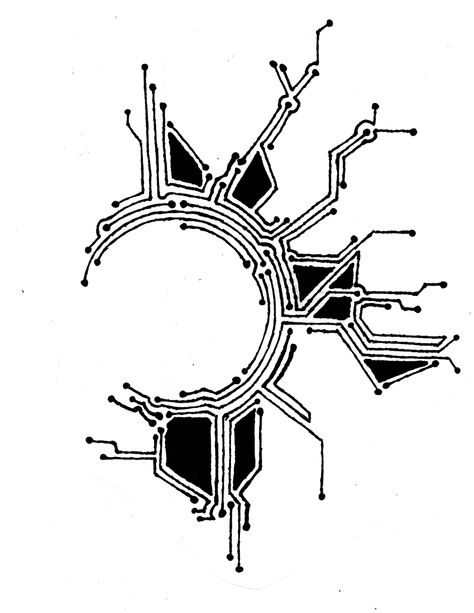 Circuit tattoo #2 Circuit Tattoo, Pattern Tattoos, Tech Tattoo, Cyberpunk Tattoo, Tattoo Templates, Geniale Tattoos, Electronic Circuit, Pattern Tattoo, Design Tattoo